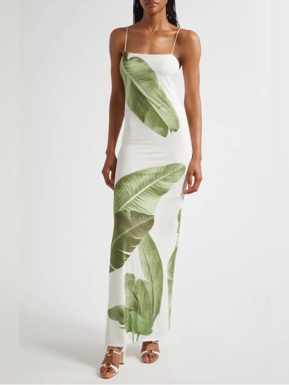Alice + Olivia Fifi Palm Column Maxi Dress
